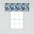 thumbnail image 2 of Ambesonne Blue Window Valance, Diamond Shaped Patchworks, 54" X 18", Blue Black, 2 of 3
