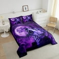 thumbnail image 5 of Erosebridal Purple Wolf Comforter Set Full Size,Moon Galaxy Wolf Bedding Set Adults,Hunting Safari Bedding Comforter Sets Exotic Boho Style Quilt Bed Set 3Pcs, 5 of 5