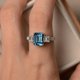 thumbnail image 2 of Elegant Silver Plated Princess Cut Gemstone Rings for Women - Perfect for Engagement and Wedding Rings, 2 of 4