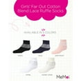 thumbnail image 2 of MeMoi  Far Out Cotton Blend Lace Ruffle Socks - Girls - Female, 8, Navy, 2 of 7
