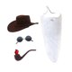 thumbnail image 3 of Sombrero vaquero y gafas sol divertidas con barba para carnaval, , escenario y vacaciones. Blanco, 3 of 8