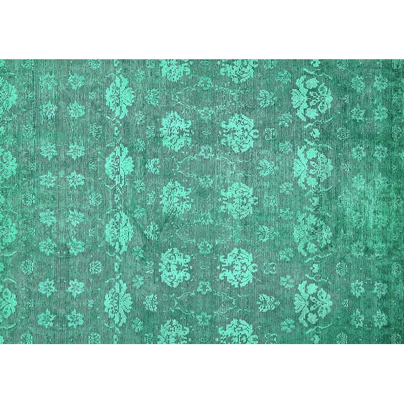 Ahgly Company Indoor Rectangle Abstract Turquoise Blue Modern Area Rugs, 3' x 5'