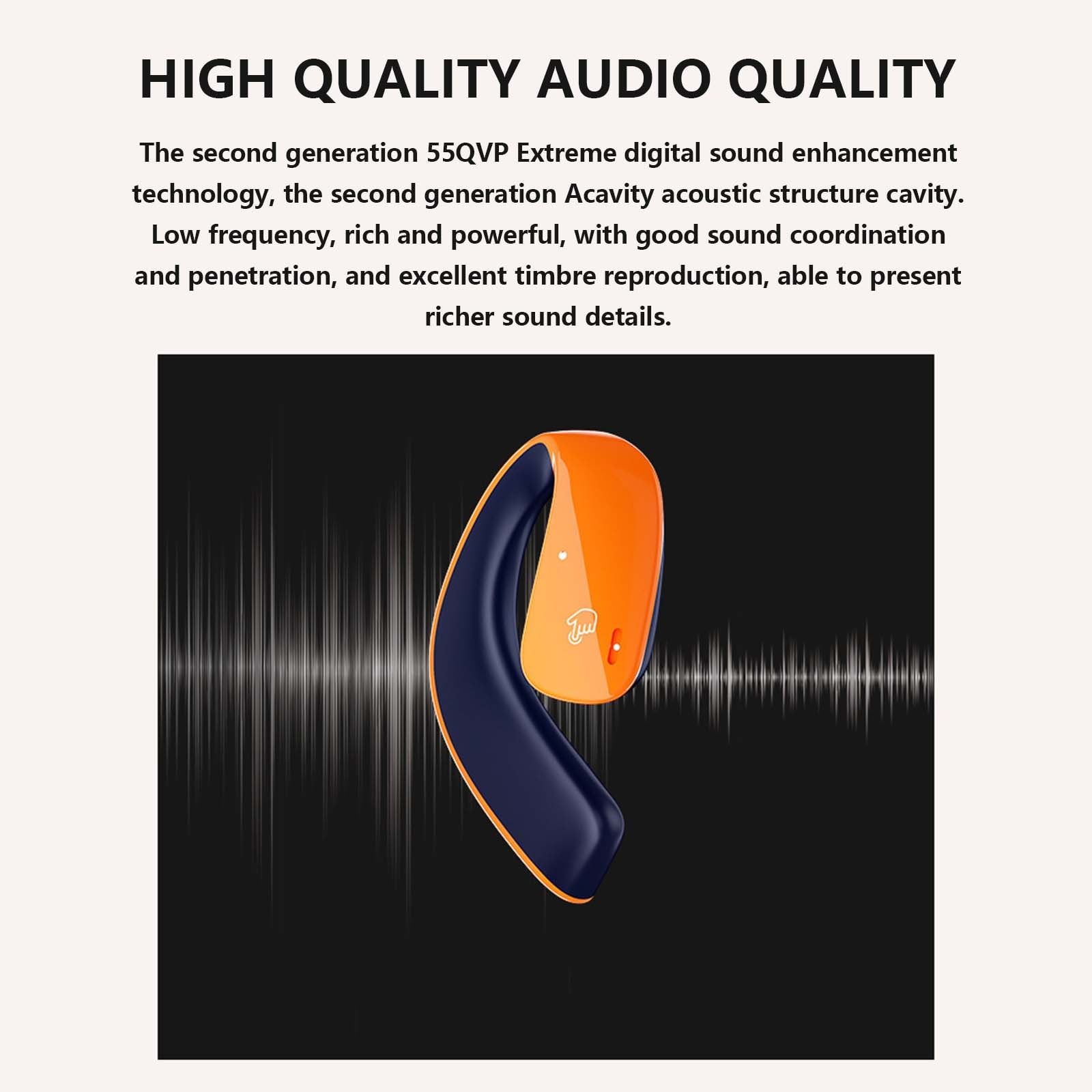 Kabnic Wireless Ear Clip Bone Conduction Earbuds | New Earclip Bone Conduction Bluetooth Headset | Noise Reduction, Long Range