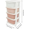 thumbnail image 4 of 4 Tier Kids Storage Unit,4 Drawer Chest Toy Organizer with Wheels,Plastic Storage Bins Closet Organizers and Storage for Living Room, Children's Room,Bathroom,Office (Gradient Pink), 4 of 9