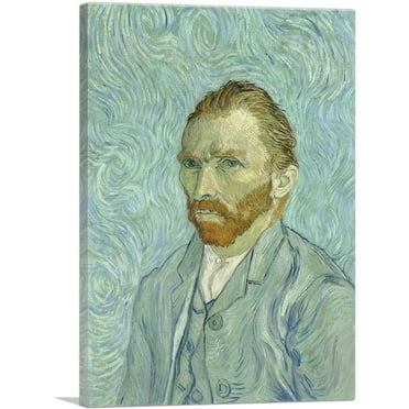 ARTCANVAS Vincent van Gogh Self-Portrait 1889 Canvas Art Print by Vincent Van Gogh - Size: 26" x 18" (0.75" Deep)