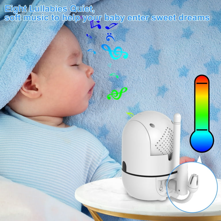  HelloBaby Baby Monitor with 2 Cameras - Monitor no WiFi Baby  Monitor with Camera and Audio,Video Baby Monitor,Night Vision 2-Way Audio  Fully Remote Pan & Tilt 2X Zoom Temperature,ECO Mode,8 Lullabies 
