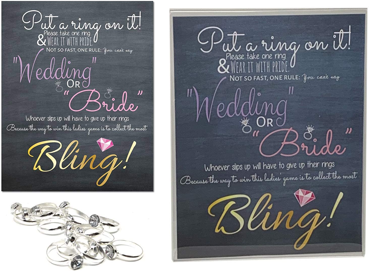 Put a Ring on it Bridal Shower Game Set, Toy Rings for Bridal Shower