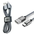 thumbnail image 5 of Esoulk 3.3ft USB-C to USB-A Nylon Braided Charge/Sync Cable for Motorola Edge 2024 - Silver, 5 of 6