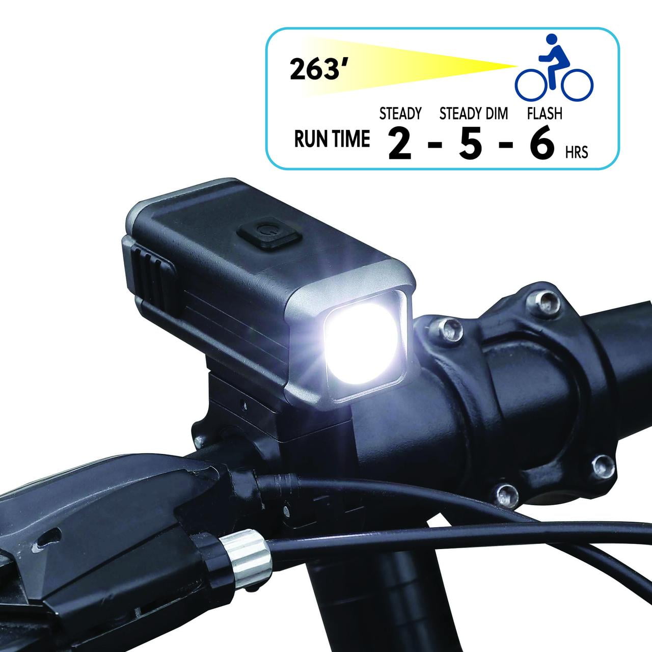 Concord 300 Lumen Rechargeable LED Bike Light with USB Charge