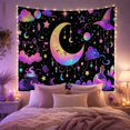 thumbnail image 2 of Cats Smiling Crescent with Moon Peach Gradient Closed, Playful Illustration for Cat Lovers, Cat Wall Art, Halloween Gift, Tapestry Wall Hanging for Bedroom, Living Room and Dorm, 2 of 7