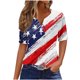 thumbnail image 2 of Fiudx Ofertas Relámpago Blusa de Manga Corta Estampada a La Moda para Mujer, Blusas Informales con Cuello En V, 2 of 5