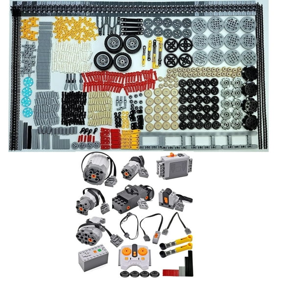 32Pcs Power-Function-Kit & 791Pcs Pins-Gears-Axles Set Bundle Compatible with Lego-Technic-Parts