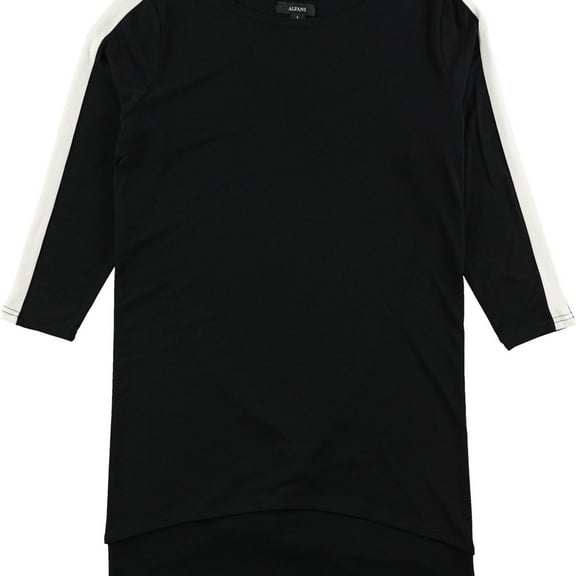 Alfani Womens Hi-Low Tunic Blouse, Black, Small