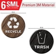 thumbnail image 2 of 6 Pack Recycle Logo and Trash can Sticker to Organize Your Trash - for Trash cans, Garbage containers and Recycle Bins - Premium Vinyl Decal (Wood - Brown/Black, Small), 2 of 8