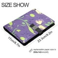 thumbnail image 3 of 9.2x6.7 inch Leather Notebook 100 Sheets, Multi-Pocket Design & Pen Loop Butterflies and Swirls Pattern Refillable Journal Organizer, 3 of 6
