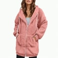 thumbnail image 2 of Towmus Long Teddy Fleece Coats for Women Clearance Full Zip Winter Warm Soft Fluffy Long Sleeve Hooded Jackets Casual Loose Overcoat Cardigan Outwear, 2 of 6