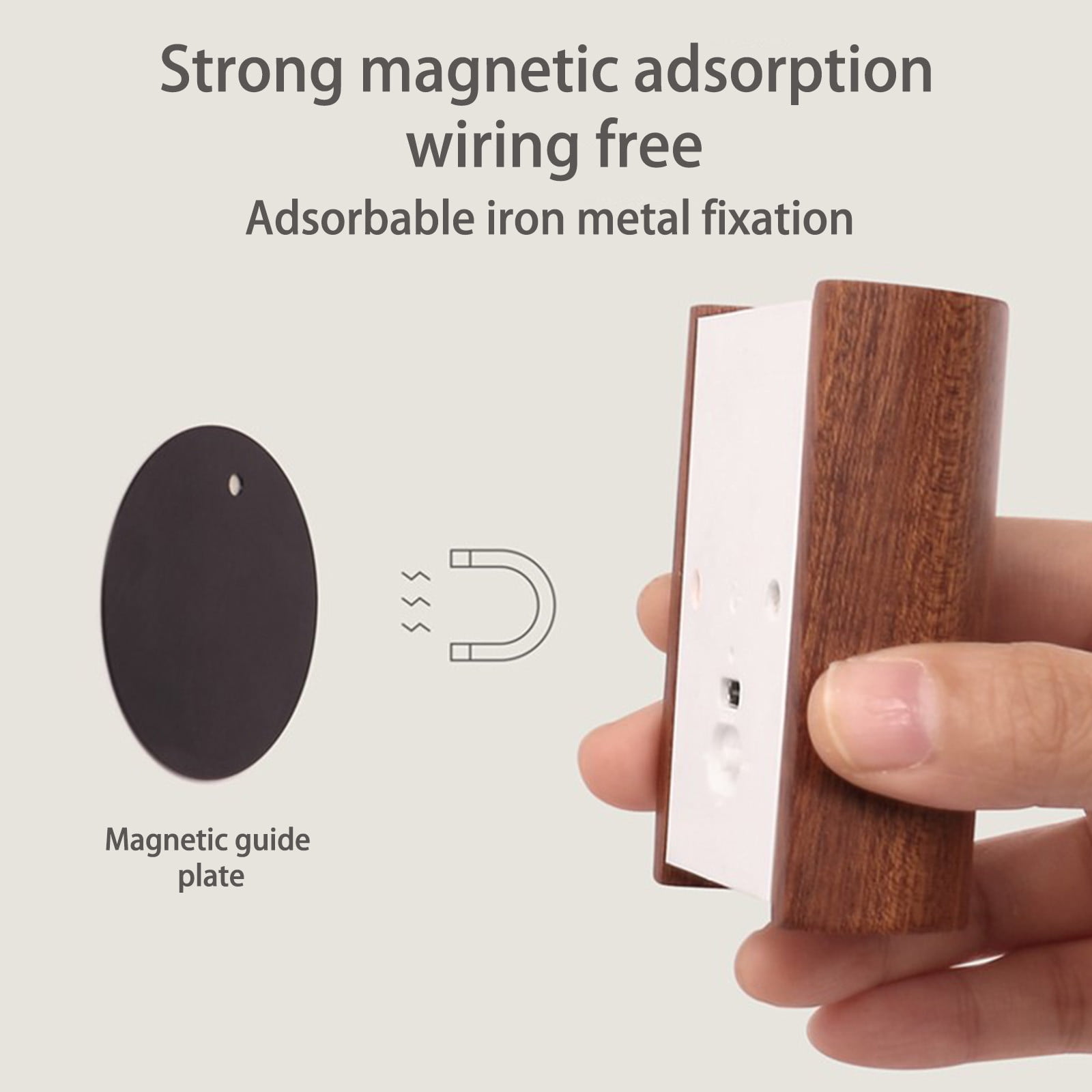 TaTaai 1Pcs Wooden Motion Sensor Step Lights Indoor, Intelligent Wall Lamp Rechargeable LED Night Lighting for Stairs Hallway