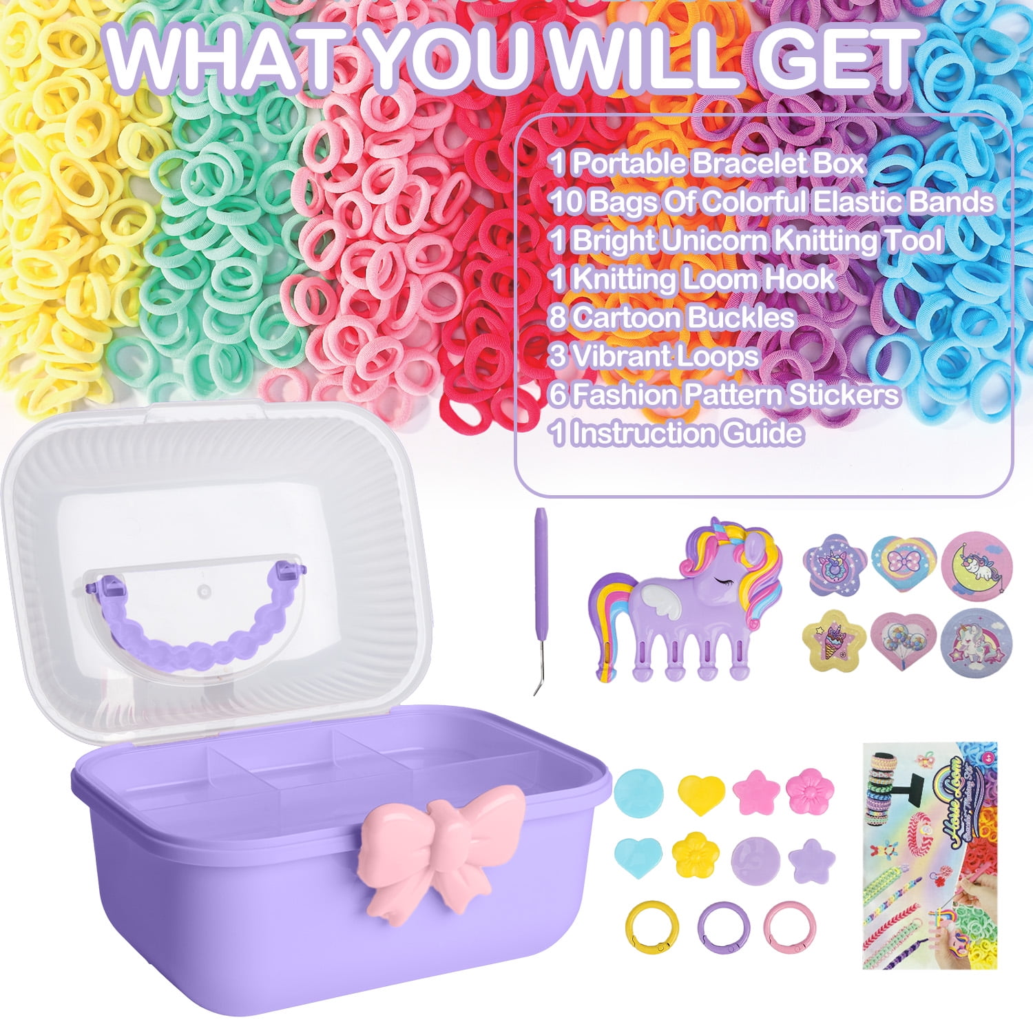 PayUSD Bracelet Making Kit Friendship Bracelet Kit Gifts for Girls 6-12 Birthday Ideal Gifts Ideas Bracelet DIY Kids Travel Activity Set, Purple