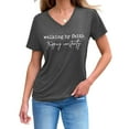 thumbnail image 4 of Pxiakgy Christian Shirts for Women Walking By Faith Tripping Constantly Print T Shirt Casual V Neck T Shirt Funny Christian Faith Bible T-Shirt Uni Casual Basic T-Shirts Blouses Dark Grey Xxl, 4 of 5
