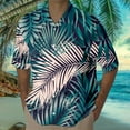 thumbnail image 2 of KTMKH Mens Short Sleeve Shirt Casual Vacation 3D Print Seaside Coconut Leaf Print Shirt, 2 of 4