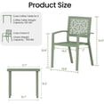 thumbnail image 3 of 3 Piece Patio Bistro Set, Outdoor Steel Furniture Set, Stackable Modern Conversation Sets for Balcony Garden Deck Patio w/2 Chairs 1 Table, Sauge Green, 3 of 6