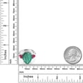 thumbnail image 3 of Gem Stone King 10.86 Ct Pear Shape Green Malachite Red Created Ruby 925 Sterling Silver Ring (Size 8), 3 of 5