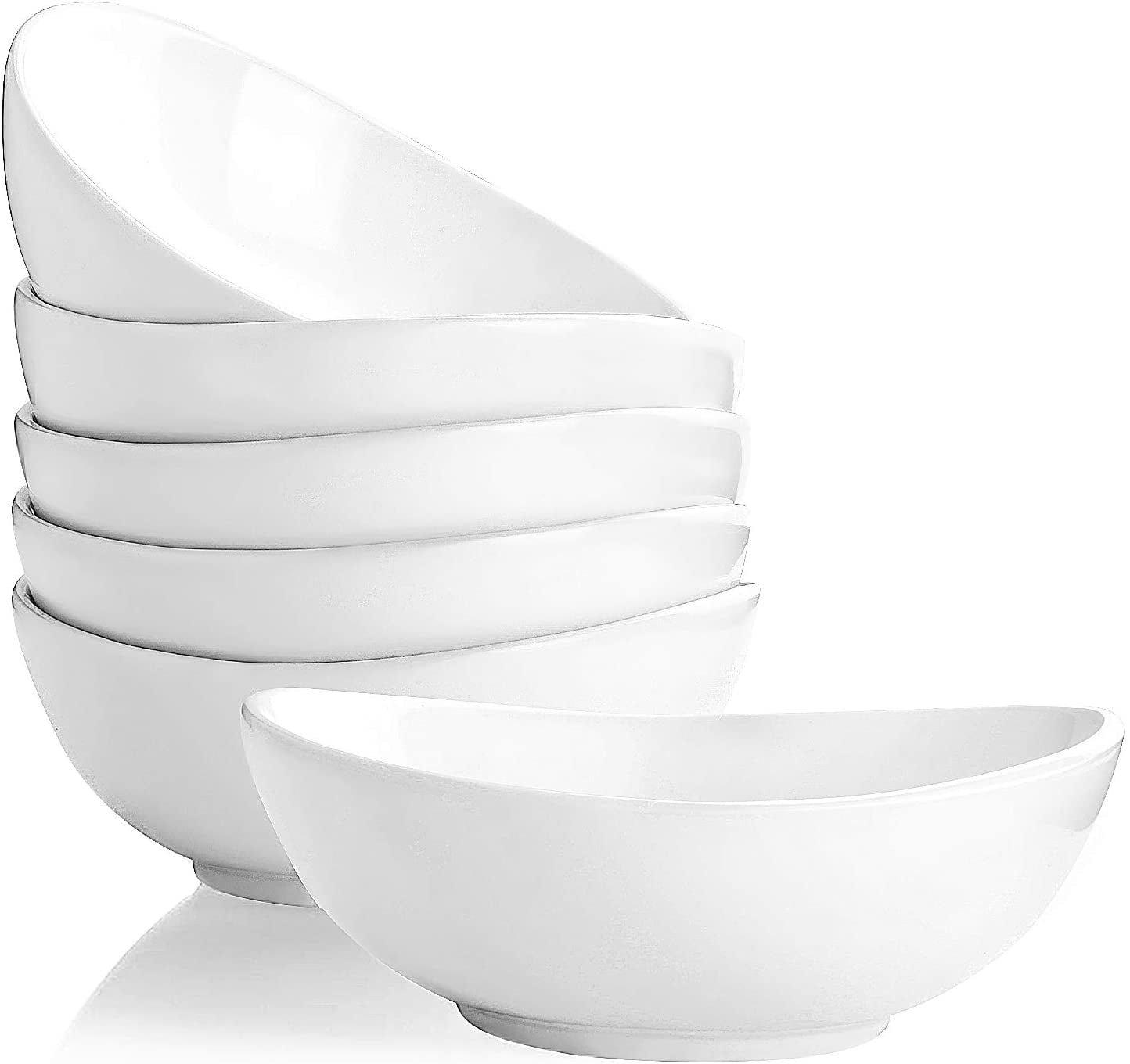 Zzistar 6 Piece Porcelain Bowl Set, 6 inch 18 Ounce Cereal Bowl Ceramic