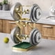 thumbnail image 4 of Organizador para Tapa de Olla de Cocina | Montaje en Pared de 3 Niveles Sin Perforaciones | Metal Duradero en Dorado y Verde | Instalación Fácil Sin Taladro | Bandeja de Drenaje | 33.68x18.29x13.8, 4 of 6
