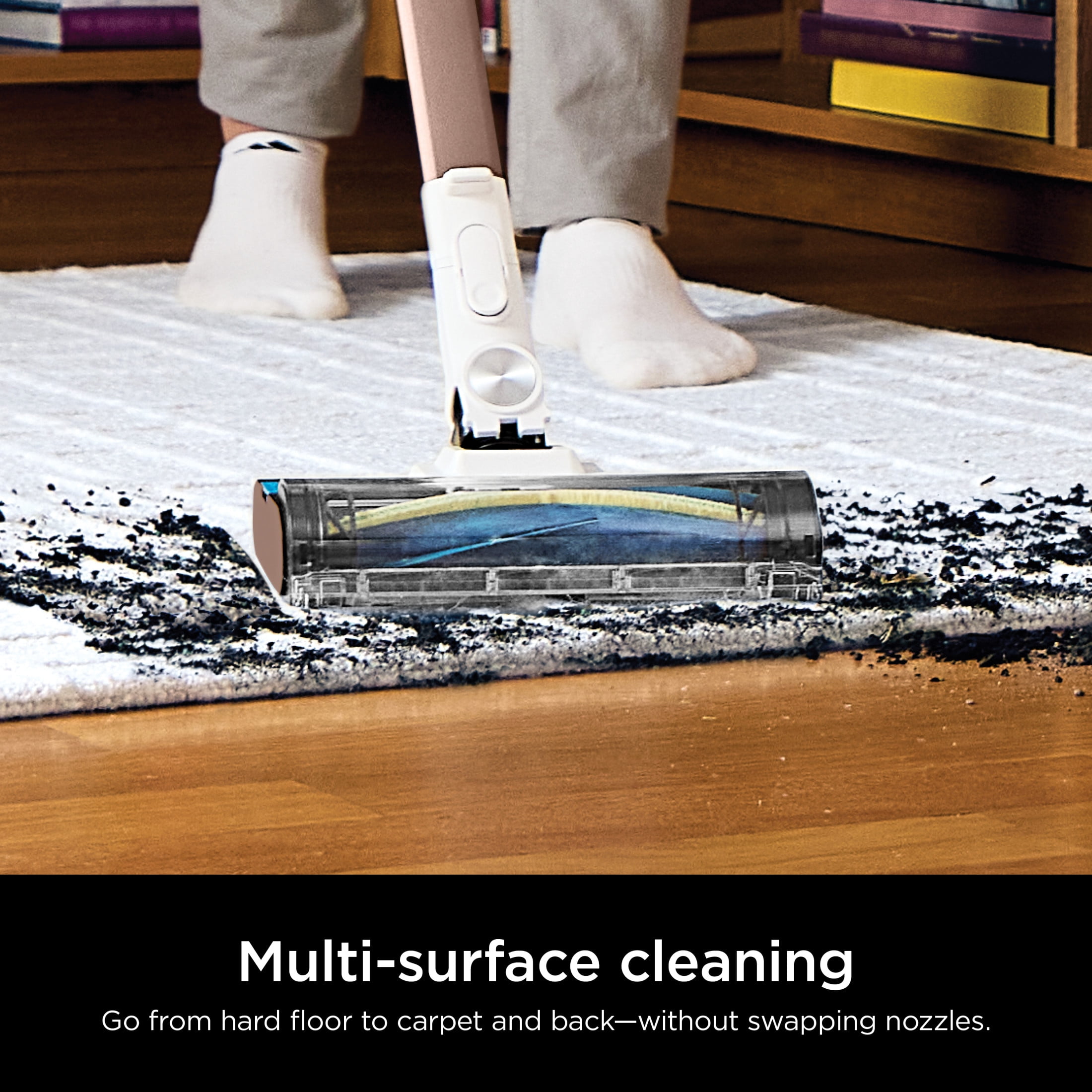 Shark PowerPro Flex Reveal Cordless Stick Vacuum, Carpet and Hardfloors, Dirt-Reveal Technology, Floor Detect Technology, 50-Min Run Time, IZ380H Mauve