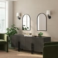 thumbnail image 3 of Merrick Lane 20"x30" Arched Metal Framed Wall Mirror for Entryways, Dining Rooms, and Living Rooms in Black, 3 of 10