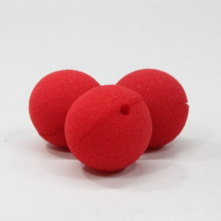 Clown Nose - Soft Foam - One Size Fits All - Costume (Red - Set of 3)