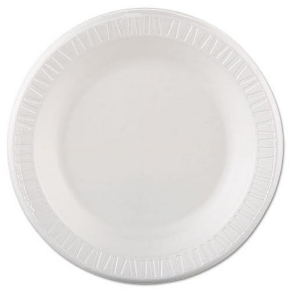 Dart Quiet Classic Laminated Foam Dinnerware, Plate, 10.25" dia, White, 125/Pack, 4 Packs/Carton