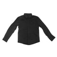 thumbnail image 2 of Camisa de manga larga para hombre Nikou de algodón puro ajustada negra M, 2 of 15