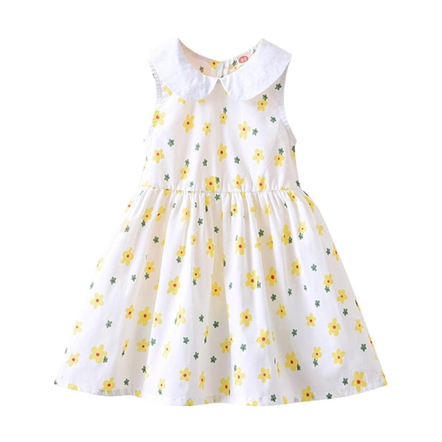 zbxnLI Robe Florale Sans Manches Décontractée d'Été pour Bébé Fille Robe Trapèze Mini