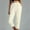 Beige, variant on Babysbule Womens Capris Pants Womens Solid Color Comfortable Elastic Waist Casual Trousers With Pocket