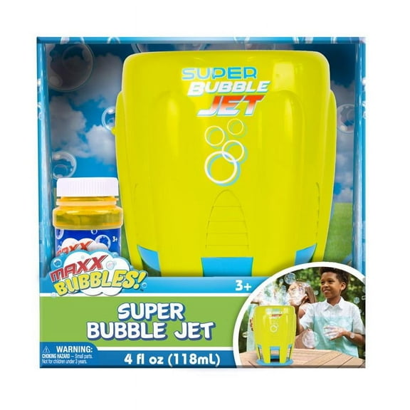 Maxx Bubbles Super Bubble Jet, Includes 4oz Solution, Bubble Blowing Machine Ages 3 