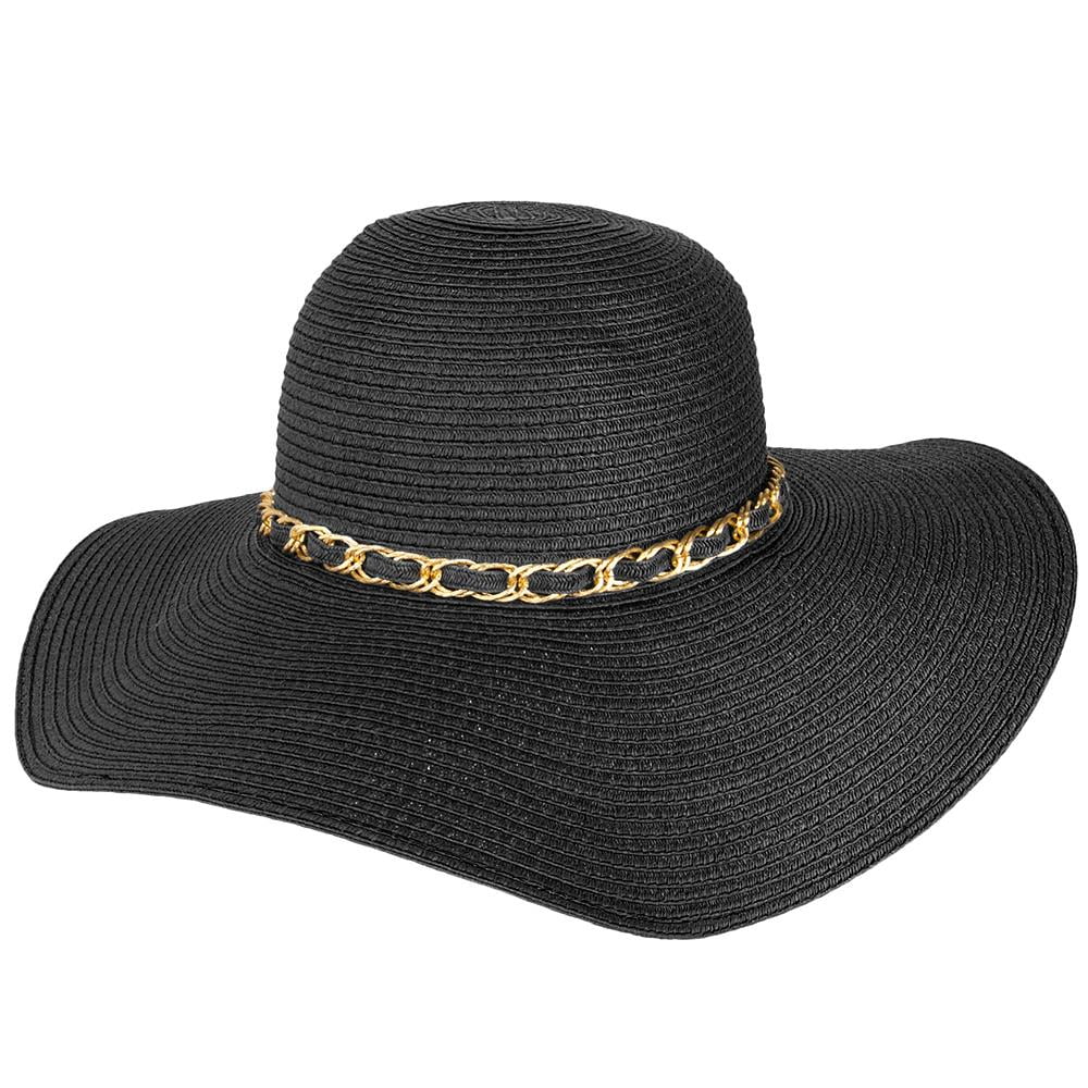 Mrs. Wickman Women's Floppy Straw Sun Hat and Foam Flip Flop Sandals Set US Women's Shoe Sizes 7-10