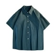 thumbnail image 1 of Manga Corta Cardigan Raya Impresión Botón Solapa Blusa Casual, Camisas de Manga Corta para Hombre, 1 of 8