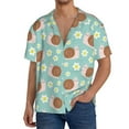 thumbnail image 3 of Honeii 's Snail And Flower for men's short-sleeved button-up collared shirt featuring a pocket, perfect for beach vacations, and travel adventures., 3 of 5