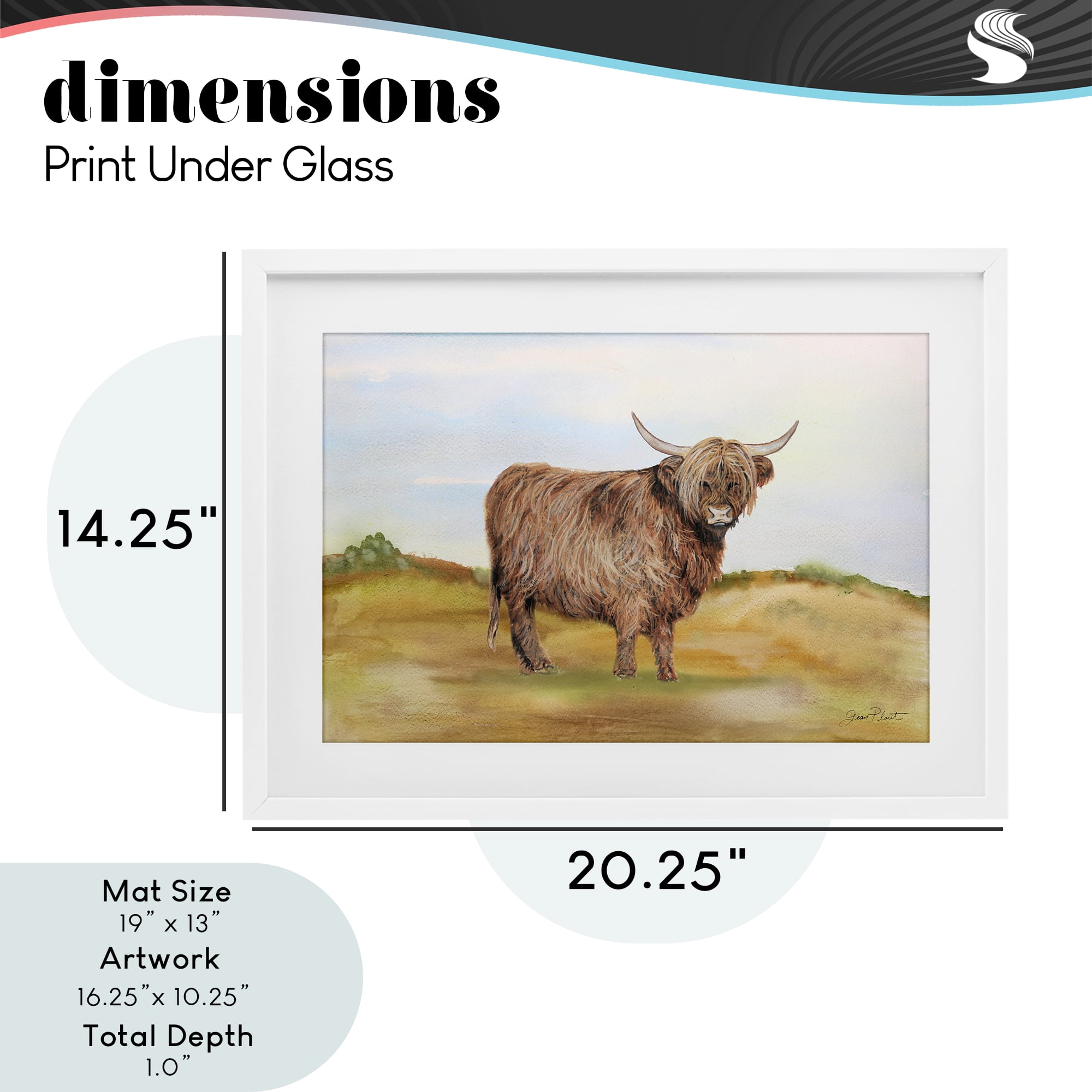 Farm Animal In Pasture White Framed Print Under Glass, design by Jean Plout