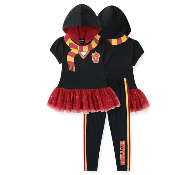 Harry Potter Gryffindor Cosplay Hooded Shirt with Tulle and Legging Pants Set (Girls), 2 Piece Set, Sizes 4-10