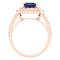 thumbnail image 4 of 2.07 ct Princess Cut Simulated Tanzanite with Simulated Diamond Halo Accents 14K Rose Gold Womens Engagement Ring, 4 of 5