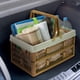 thumbnail image 4 of Cesta de picnic plegable mediana de estilo japonés, portátil, con asa, para viajes, para exteriores y hogar, color café y beige., 4 of 7