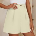 thumbnail image 6 of Womens Shorts Dressy High Waisted Wide Leg Tailored Shorts Pleated Business Casual Work Trouser Shorts Khaki XXXL(XXXL), 6 of 9