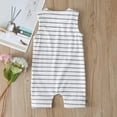 thumbnail image 4 of Odeerbi 2024 Summer Toddler Baby Girl Boy Strip Cloth Striped Sleeveless Jumpsuit Romper, 4 of 9