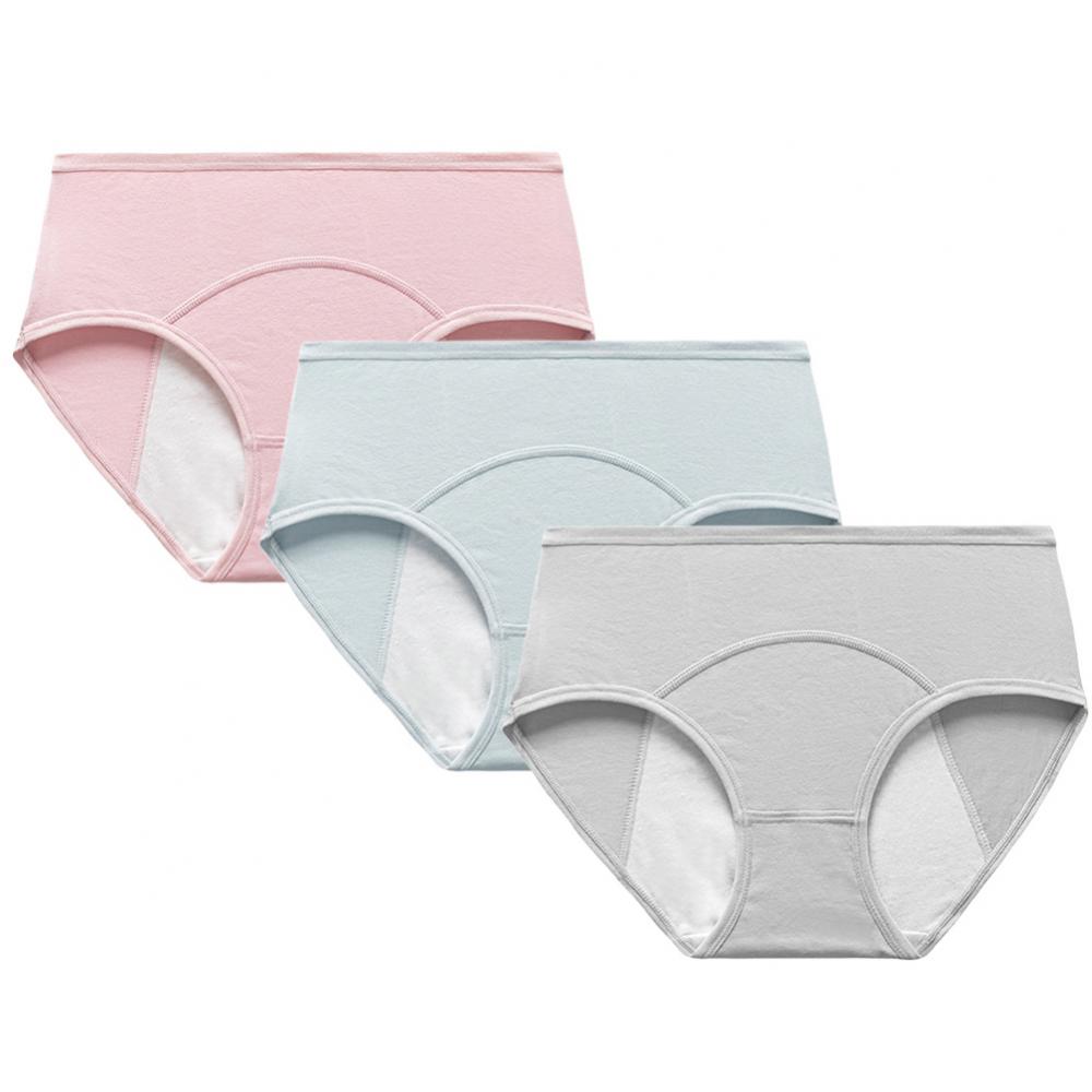 3Pack Menstrual Period Underwear for Women MidRise Postpartum Ladies