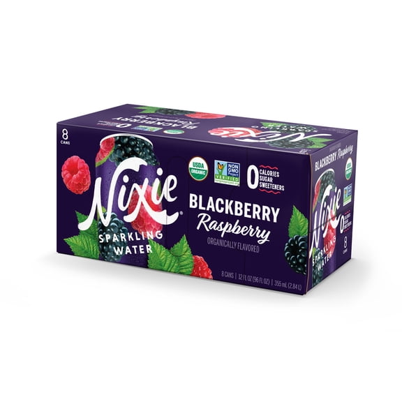 Nixie Blackberry Raspberry Sparkling Water 8 - 12 fl oz Cans