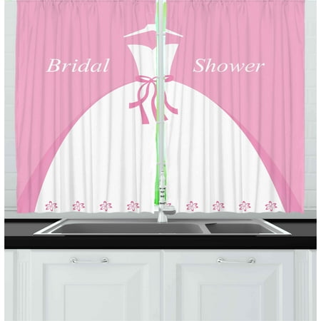 Bridal Shower Curtains 2 Panels Set Celebration Bride Party