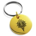 thumbnail image 1 of Stainless Steel Tribal Torch Rune Engraved Small Medallion Circle Charm Keychain Keyring, 1 of 1