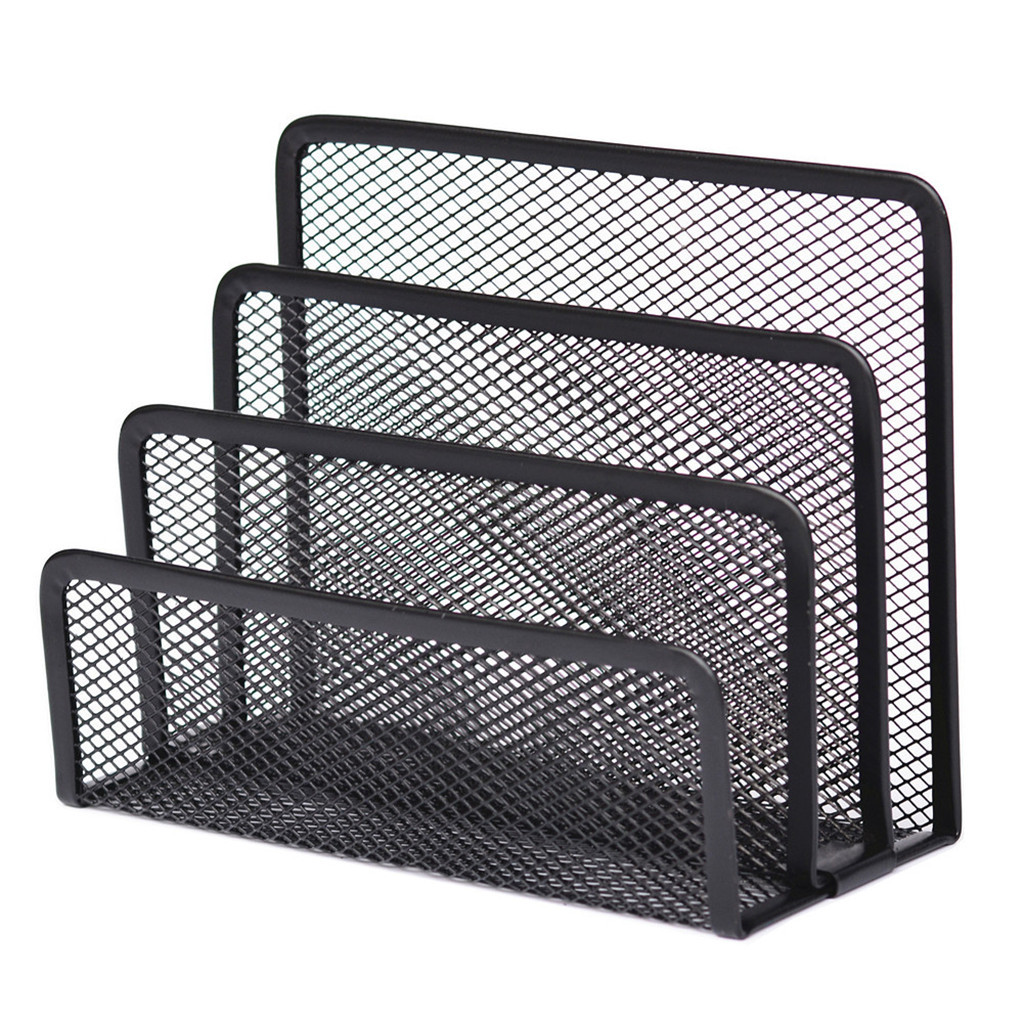 Ausyst Stationary Office Desk Organizer with 6 Compartments Drawer | The Mesh Collection Black Clearance
